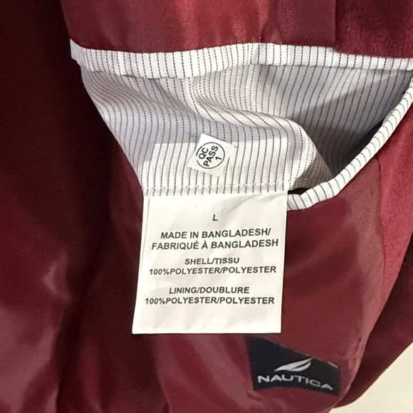 Nautica Men's Burgundy Velvet Blazer Size Large - Picture 3 of 6